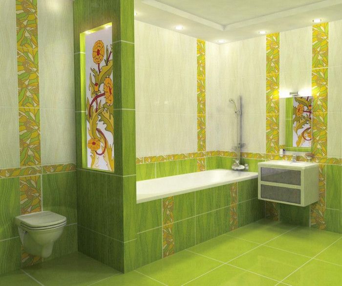 Необычное цветовое решение для ванной комнаты