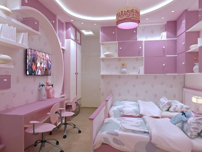 Мягкая розовая гамма как одно из лучшего решения для детской комнаты